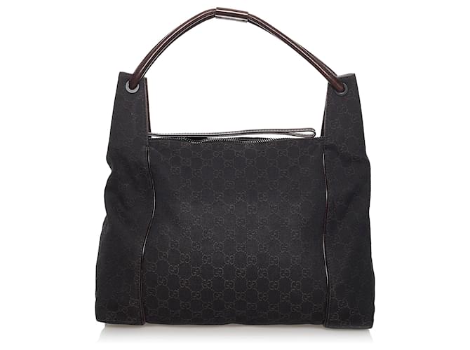 Gucci Brown GG Canvas Shoulder Bag Dark brown Leather Cloth Pony-style calfskin Cloth  ref.607348