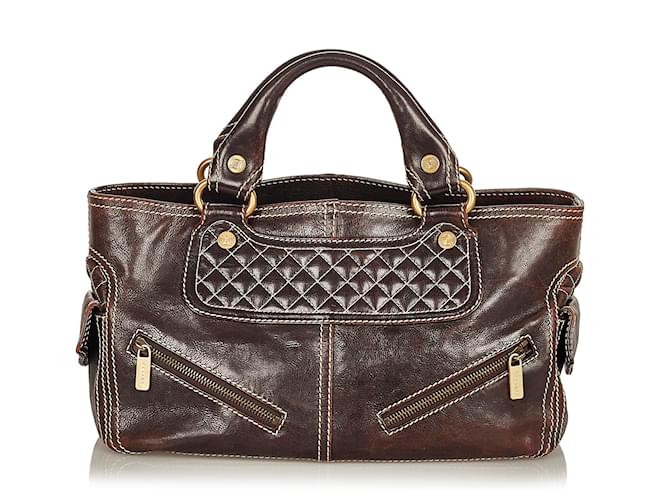 Céline Celine Brown Boogie Leather Handbag Dark brown Pony-style calfskin  ref.607455
