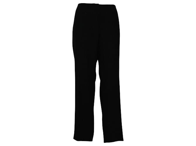 Armani Classic Blask Striped Office Pants Black Polyester  ref.607621