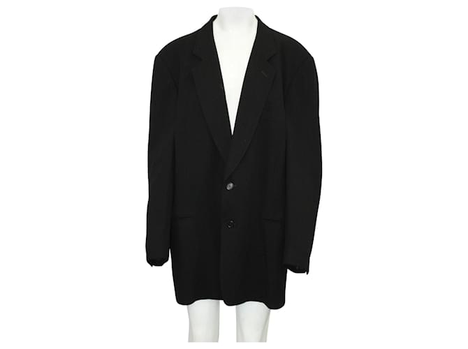 Giorgio Armani Black Woolen Vintage Blazer  ref.607845