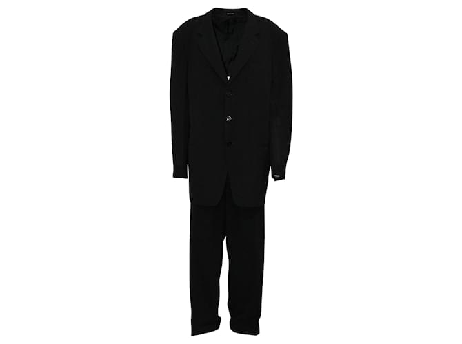 Black Textured Armani Collezioni x Syd Jerome Suit Wool  ref.607980