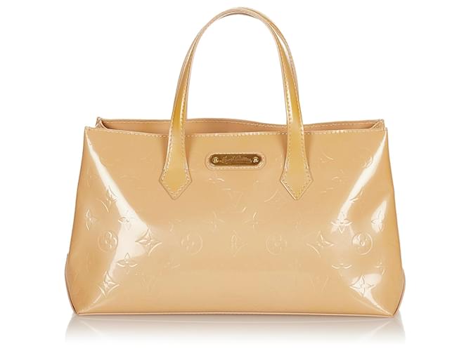 Louis Vuitton Brown Vernis Wilshire PM Beige Leather Patent leather  ref.608039