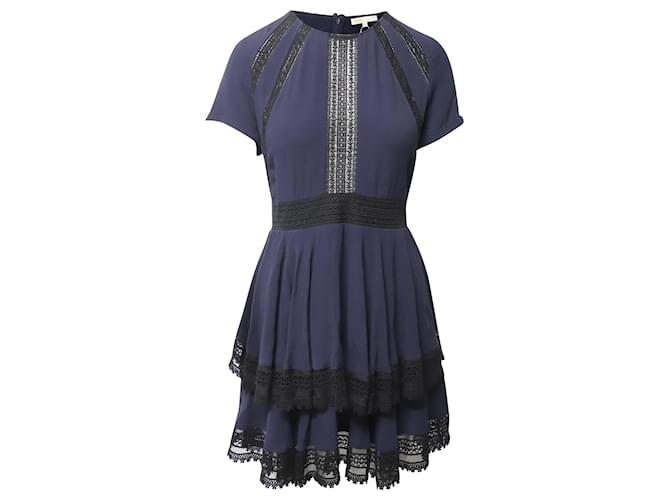 maje blue lace dress Mystic Lace Mini Shirt Dress | Periwinkle