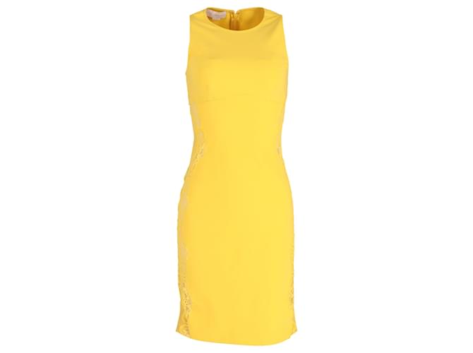 Stella Mc Cartney Vestido ajustado con ribetes de encaje en algodón amarillo de Stella McCartney  ref.608232