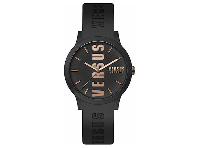 Reloj con correa de silicona Versus Versace Barbes Negro  ref.608249