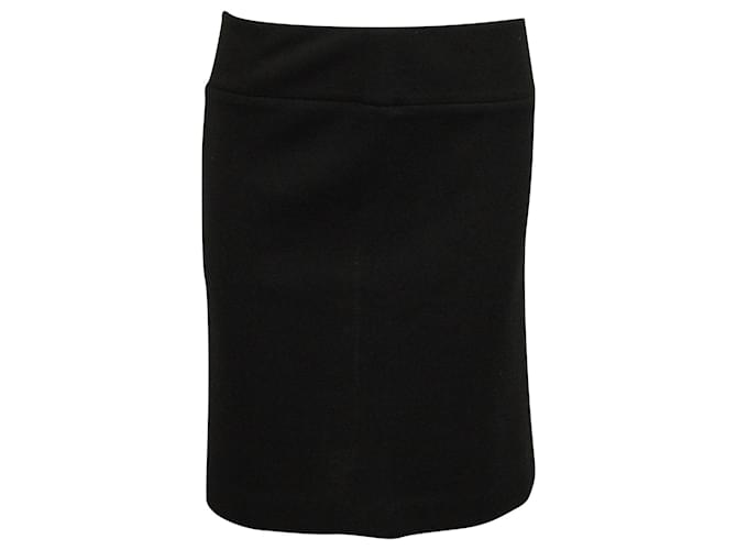 Joseph Midi Skirt with Gold Trim in Black Wool  ref.608260