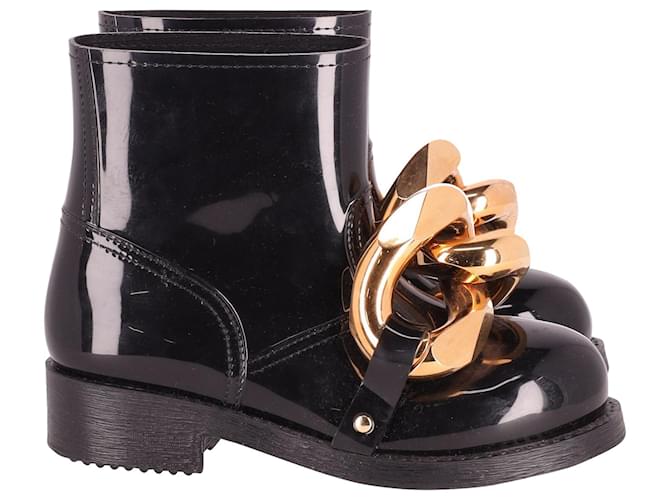 JW Anderson J.W. Anderson Chunky Chain-Detail Rubber Boots in Black Rubber  ref.608289