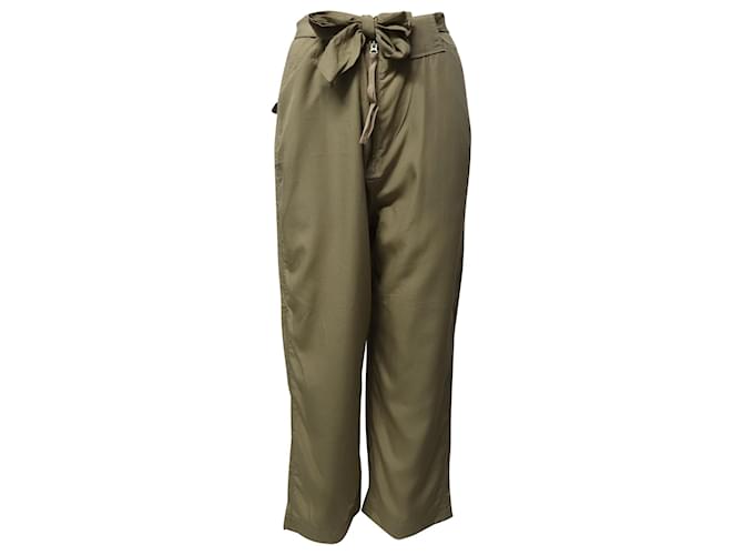 Pantalones de pernera ancha con cinturón en lyocell verde de Acne Studios  ref.608323