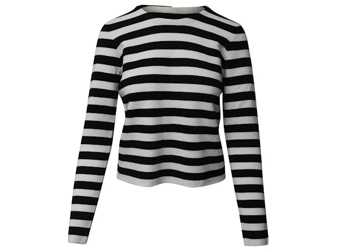 Sandro Paris Sibel Striped Sweater in Black/White Cotton  ref.608330