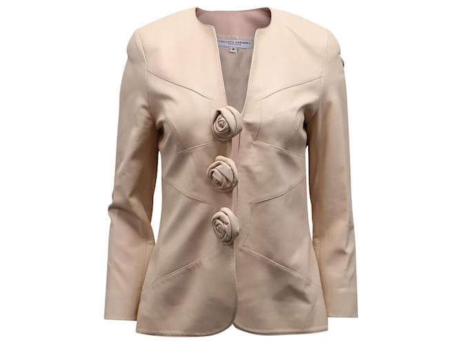 Carolina Herrera Rose Jacket in Pink Leather  ref.608338
