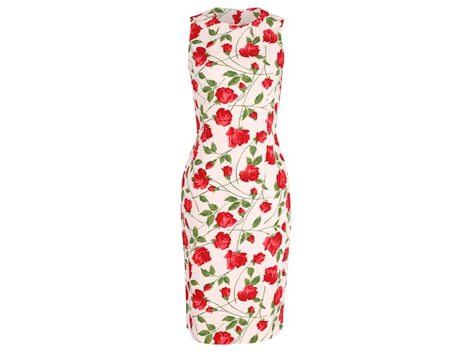 Michael Kors Sleeveless Stemmed-Rose Print Sheath Dress in Floral Print Rayon Cellulose fibre  ref.608414