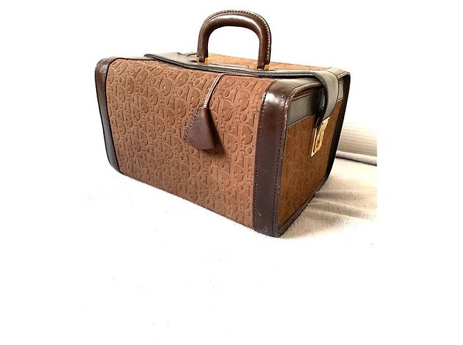 Borsa Vanity Christian Dior Monogramma Pelle Marrone