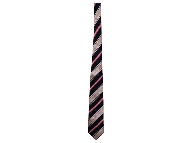Cravate rayée Versace en soie multicolore  ref.608449