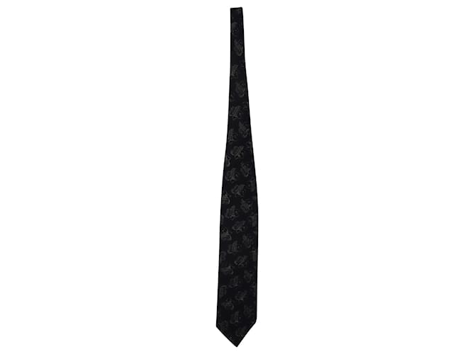 Corbata estampada Giorgio Armani en seda negra  ref.608467