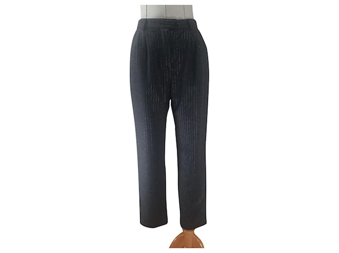SéZane Pants, leggings Grey Wool Viscose Elastane Polyamide  ref.608473