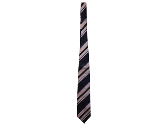 Balmain Cravate Rayée en Soie Multicolore  ref.608502
