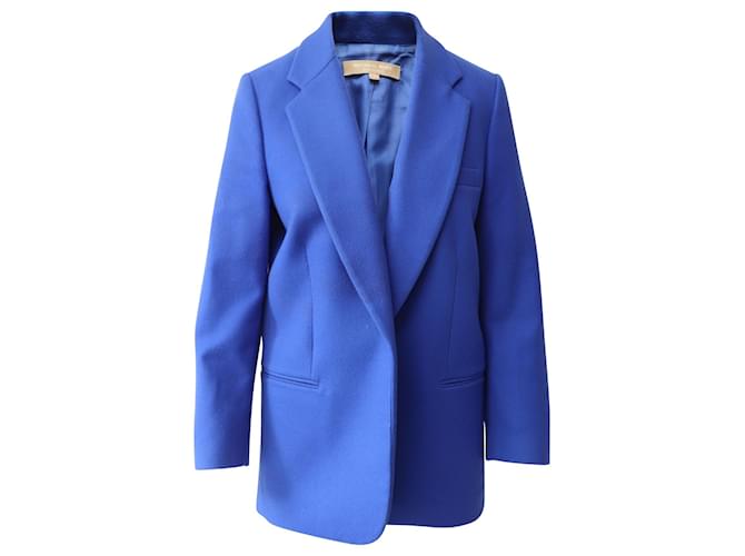 Blazer de botonadura sencilla en lana azul de Michael Kors  ref.608525