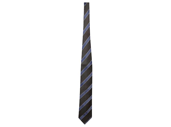 Cravate à rayures texturées Ermenegildo Zegna en soie multicolore  ref.608534