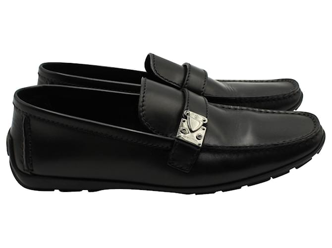 Louis Vuitton Lombok Slipper aus schwarzem Leder  ref.608556