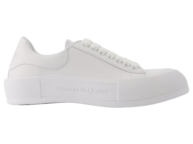 Alexander Mcqueen Deck Plimsolls in White Leather Multiple colors  ref.608567