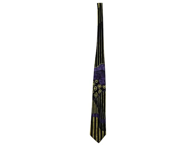 Gianni Versace bedruckte Krawatte aus mehrfarbiger Seide  ref.608582