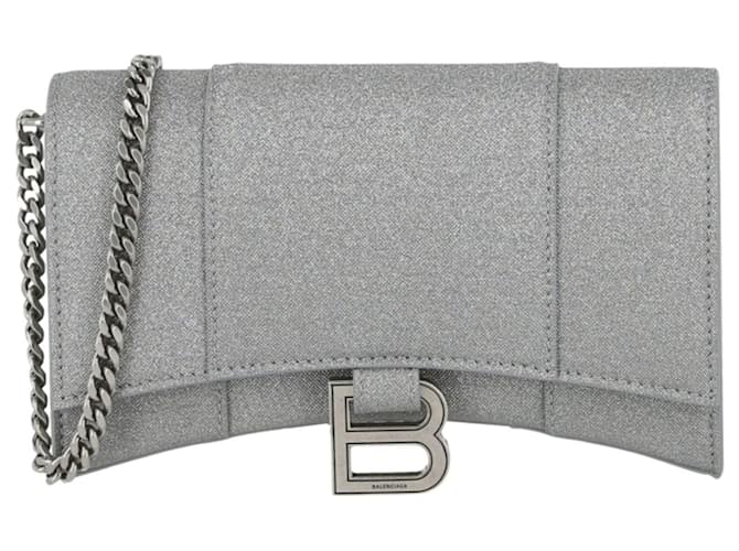 Balenciaga Hourglass Sequin Chain Wallet