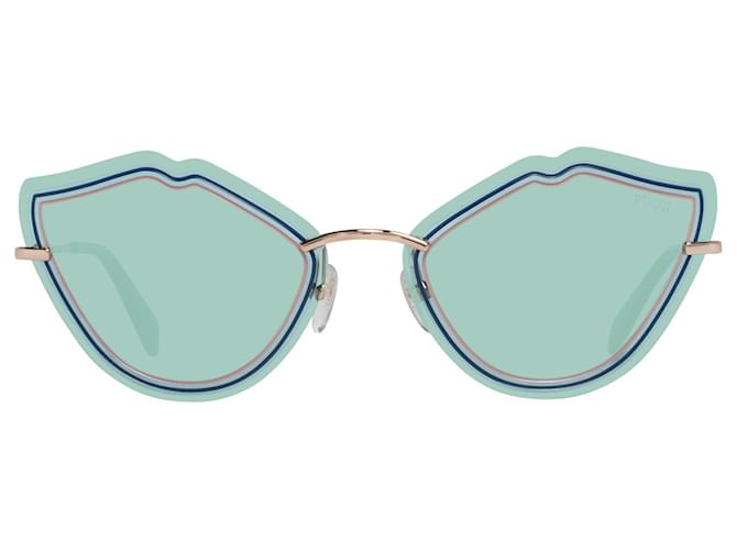 Emilio Pucci Menta donne oro rosa occhiali da sole EP0134 6428W 64-15-147 MM Turchese Metallo  ref.608709