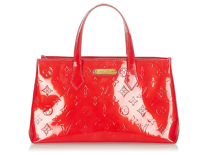 Louis Vuitton Red Vernis Wilshire PM Rot Leder Lackleder  ref.608898