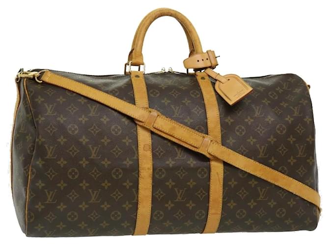 Louis Vuitton Keepall Bandouliere 55 Brown Cloth  ref.609278
