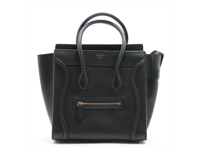 Céline Luggage Micro Shopper Leather Black  ref.609592