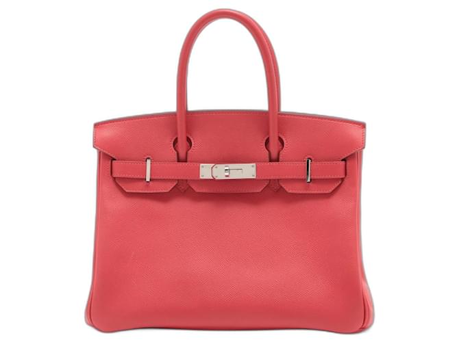 Hermès HERMES BIRKIN 30 Veau Epsom Buganvilla Rojo Rosa Paladio Roja Cuero  ref.609604