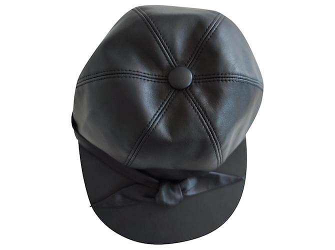 Hermès cap Black Leather  ref.609706