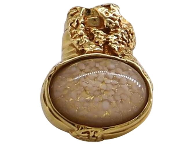 Saint Laurent Arty Ring in Gold Metal Golden White gold  ref.609826