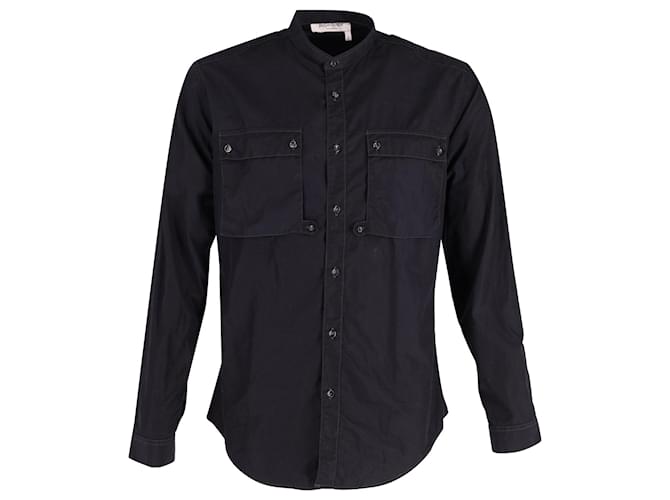 Camisa Yves Saint Laurent con bolsillos en algodón negro  ref.609827