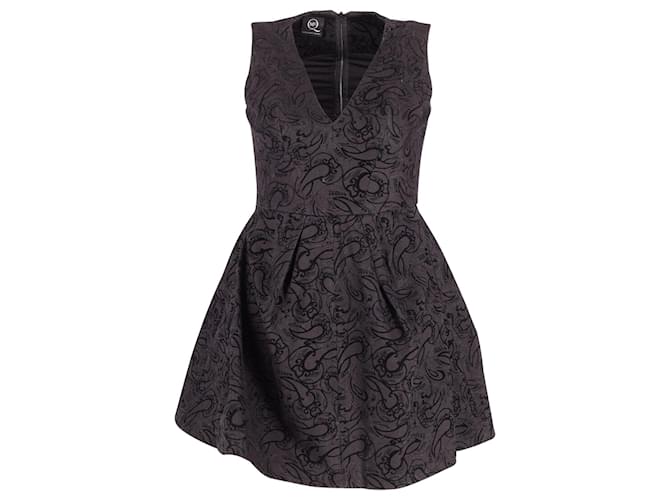 McQ Alexander McQueen Paisley Mini Dress in Black Cotton  ref.609829