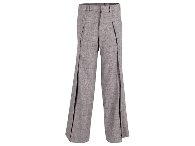 Pantalones de cuadros en lana negra Rive Gauche de Yves Saint Laurent Negro  ref.609834