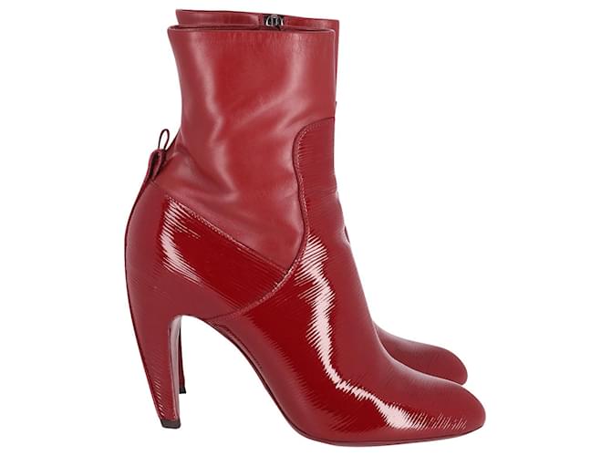 Ankle Boots Louis Vuitton Eternal em couro envernizado vermelho  ref.609872