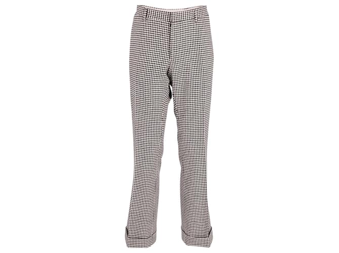 Yves Saint Laurent Tom Ford for YSL Rive Gauche Houndstooth Trousers in Black Wool  ref.609951