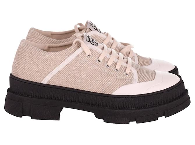 Ganni Natural Hybrid Sneakers in Beige Canvas Cloth  ref.609978