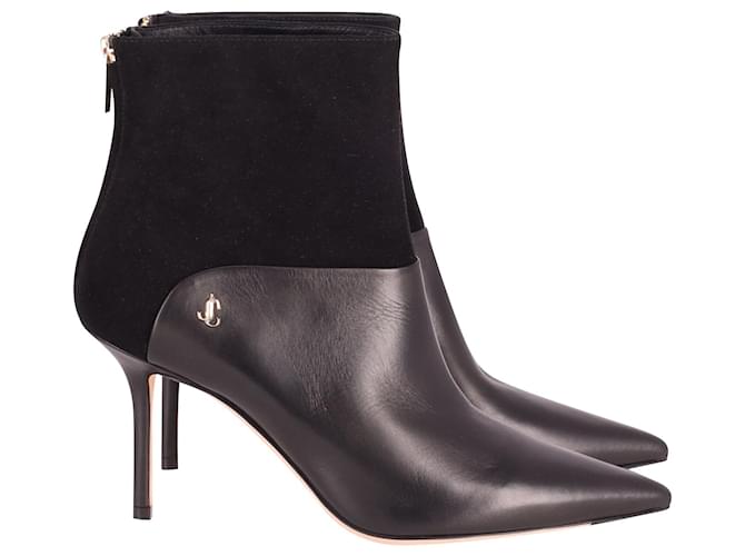 Jimmy Choo Beyla 85 Ankle Boots in Black Leather  ref.609979