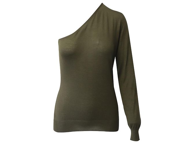 Tom Ford One-Sleeve-Pullover aus grünem Kaschmir