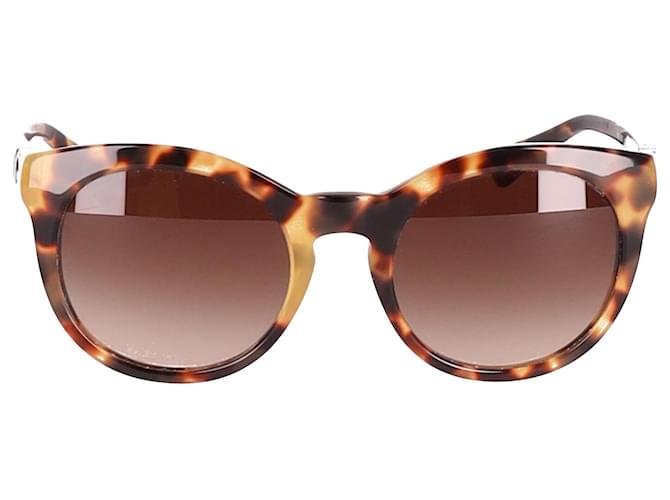 Dolce & Gabbana Lunettes de soleil à imprimé écaille de tortue en acétate marron  ref.609991