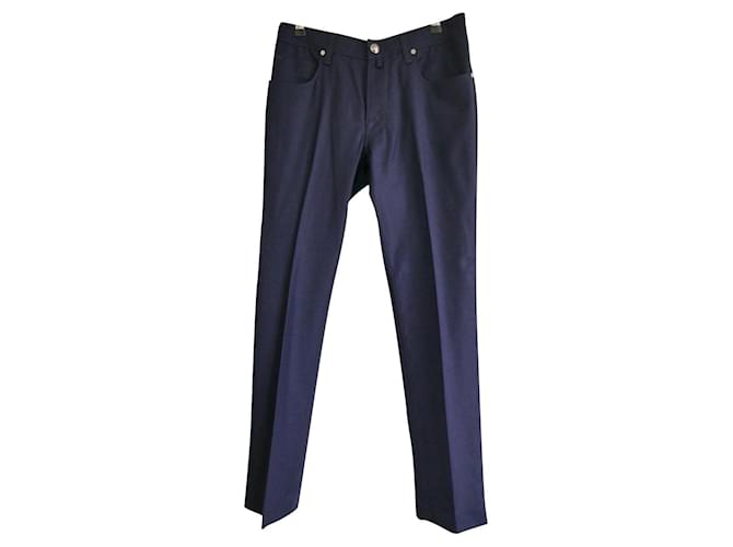 Jacob Cohen 'Tailored Jeans' Trousers Navy Navy blue Cashmere Wool  ref.610403