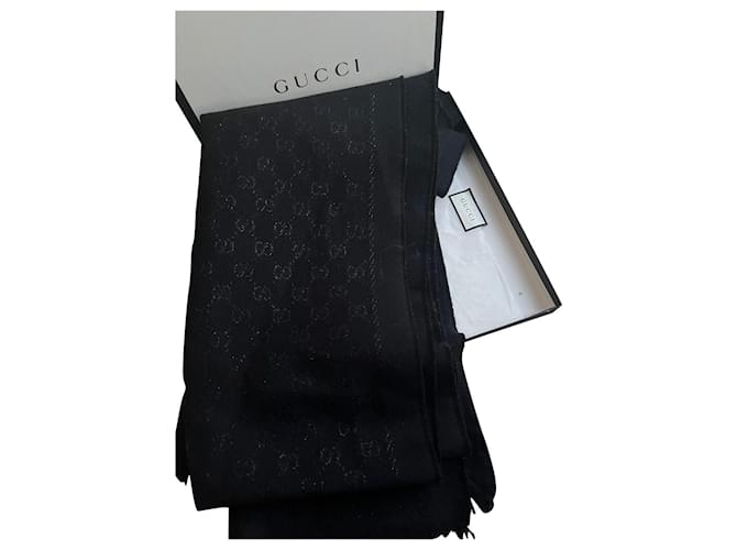 Gucci Scarves Black Wool  ref.610418