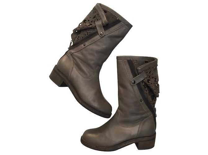 Haider Ackermann Lederstiefel Grau
