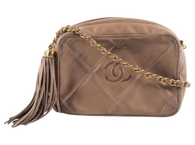 Chanel camera Brown Leather  ref.610779