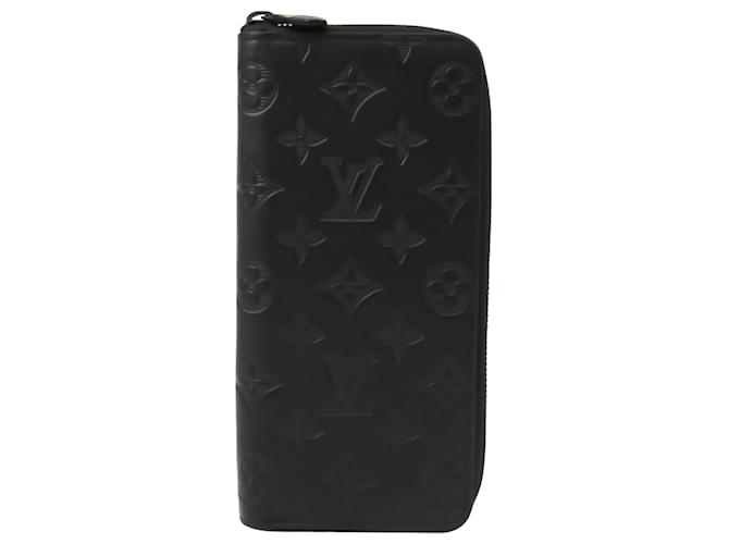 Carteira Louis Vuitton Zippy Vertical Preto Couro  ref.610820