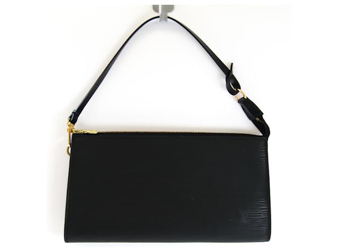 Louis Vuitton Womens Pochette Accessoires Black Epi Leather