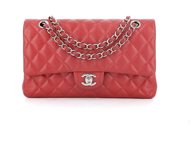 Classique Chanel Timeless Cuir Rouge  ref.610845