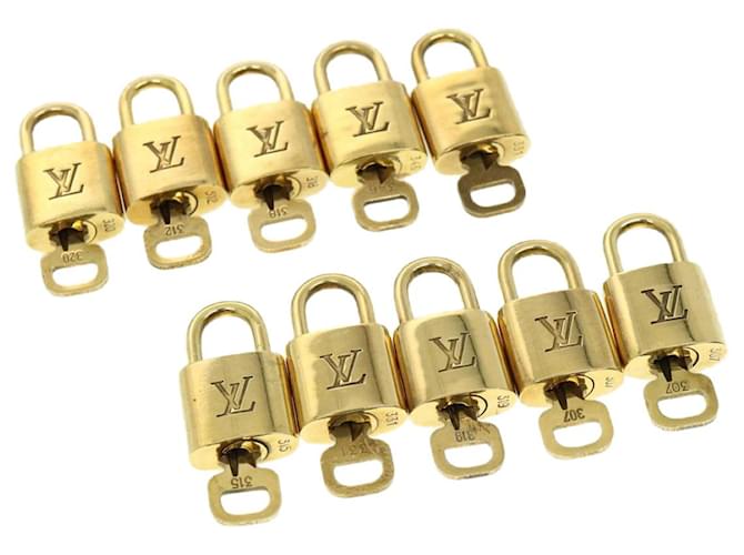 cadenas Louis Vuitton 10Set Cadenas Gold Tone LV Auth 30475 Métal  ref.610922